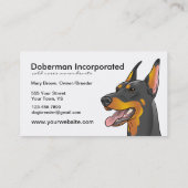 Doberman Hondenras  Visitekaartjes (Achterkant)