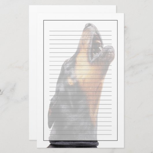 Doberman howling briefpapier (Voorkant / Achterkant)