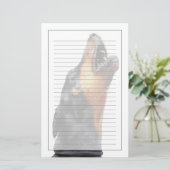 Doberman howling briefpapier (Staand voorkant)