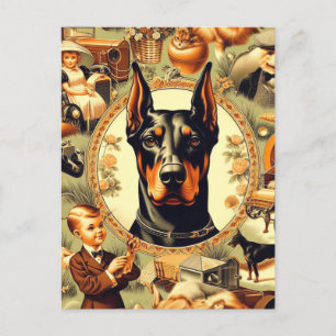  Doberman Illustratie Briefkaart