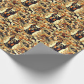 Doberman Illustratie Cadeaupapier (Hoek)