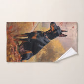 Doberman in de herfst laat Herfst inspireren Bad Handdoek (Handdoek)