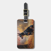 Doberman in de herfst laat Herfst inspireren Bagagelabel (Voorkant verticaal)