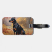 Doberman in de herfst laat Herfst inspireren Bagagelabel (Achterkant horizontaal)