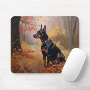 Doberman in de herfst laat Herfst inspireren Muismat