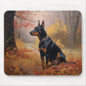Doberman in de herfst laat Herfst inspireren Muismat (Voorkant)