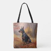 Doberman in de herfst laat Herfst inspireren Tote Bag (Achterkant)