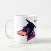 Doberman in de klas gepersonaliseerd koffiemok (Links)