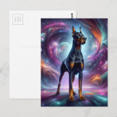 Doberman in de kosmos briefkaart (Voorkant / Achterkant)