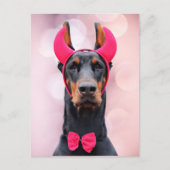 Doberman in Devil Costume Briefkaart (Voorkant)