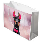Doberman in Devil Costume Groot Cadeauzakje (Achterkant Gekanteld)