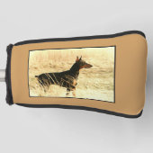 Doberman in Dry Reeds Painting Afbeelding Golfheadcover (Voorkant)