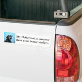 Doberman is slimmer dan eerling student bumpersticker (Op Truck)