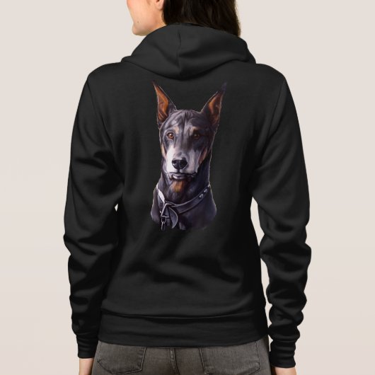 Doberman Jacket Women's Doberman Pinscher Jacket Hoodie (Achterkant)