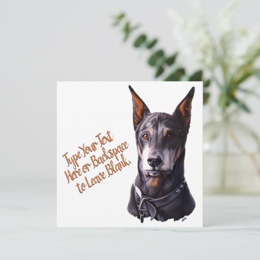 Doberman Kaarten Custom Doberman Pinscher Gift Kaa (Staand voorkant)