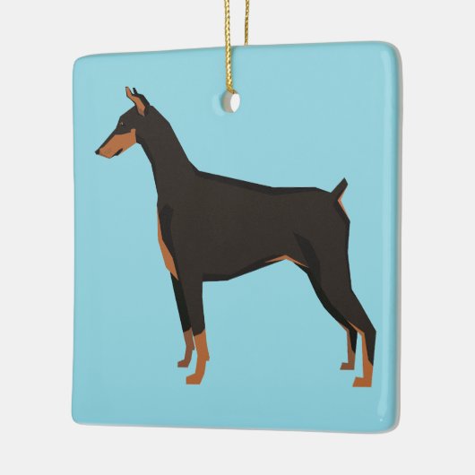 Doberman Keramisch Ornament (Links)