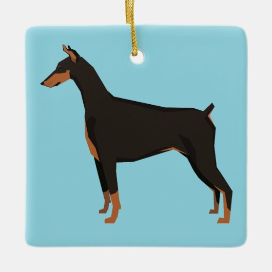 Doberman Keramisch Ornament (Voorkant)