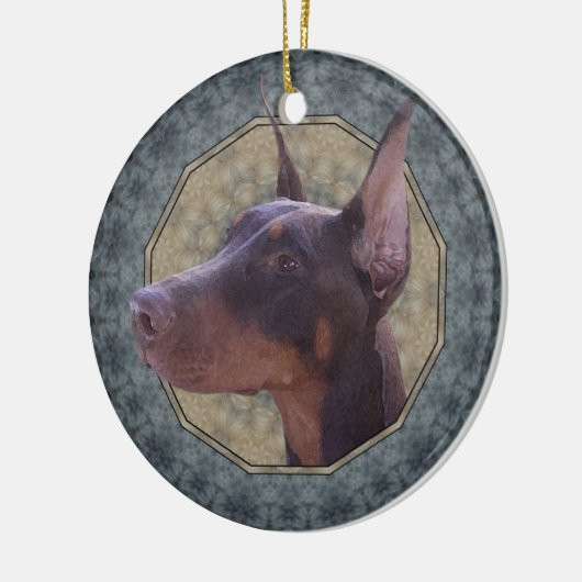 Doberman Keramisch Ornament (Links)