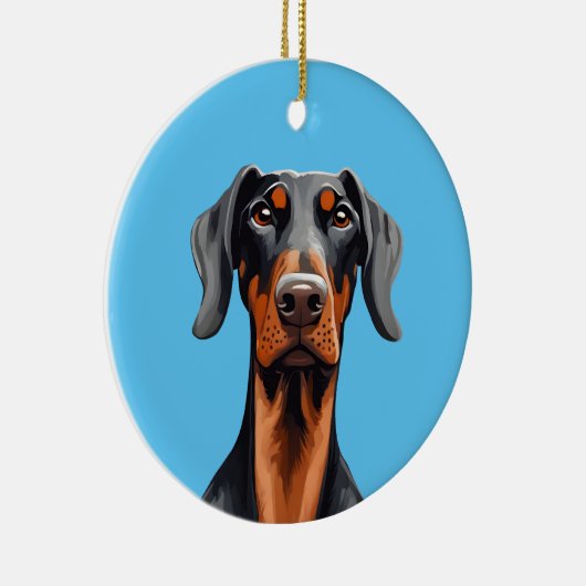 Doberman Keramisch Ornament (Rechts)