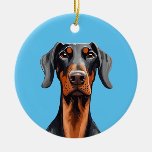 Doberman Keramisch Ornament (Voorkant)