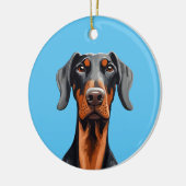 Doberman Keramisch Ornament (Links)