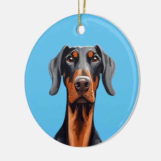 Doberman Keramisch Ornament (Links)