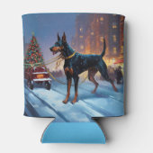 Doberman Kerst Feestelijk Seizoen Blikjeskoeler (Achterkant)