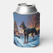 Doberman Kerst Feestelijk Seizoen Blikjeskoeler (Blikje Achterkant)