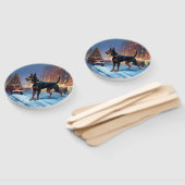 Doberman Kerst Feestelijk Seizoen Handwaaier (Niet-gemonteerd)