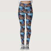 Doberman Kerst Feestelijk Seizoen Leggings (Voorkant)