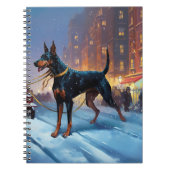 Doberman Kerst Feestelijk Seizoen Notitieboek (Voorkant)