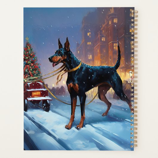 Doberman Kerst Feestelijk Seizoen Planner (Achterkant)