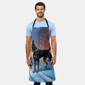 Doberman Kerst Feestelijk Seizoen Schort (Gedragen)