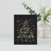 Doberman kerstboom bedekt door vlieglicht bedankkaart (Staand voorkant)