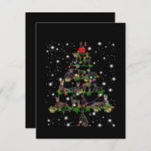 Doberman kerstboom bedekt door vlieglicht bedankkaart (Voorkant / Achterkant)