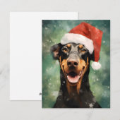 Doberman Kerstborstel schilderen kunstwerk Feestdagenkaart (Voorkant / Achterkant)