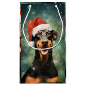 Doberman Kerstborstel schilderen kunstwerk Klein Cadeauzakje (Achterkant)