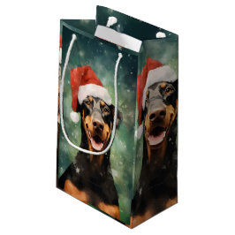 Doberman Kerstborstel schilderen kunstwerk Klein Cadeauzakje