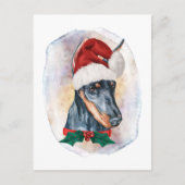 Doberman-kerstcadeaus voor honden feestdagenkaart (Voorkant)
