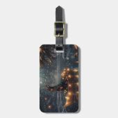 Doberman Kerstfeest reis Bagagelabel (Voorkant verticaal)