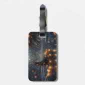 Doberman Kerstfeest reis Bagagelabel (Achterkant verticaal)