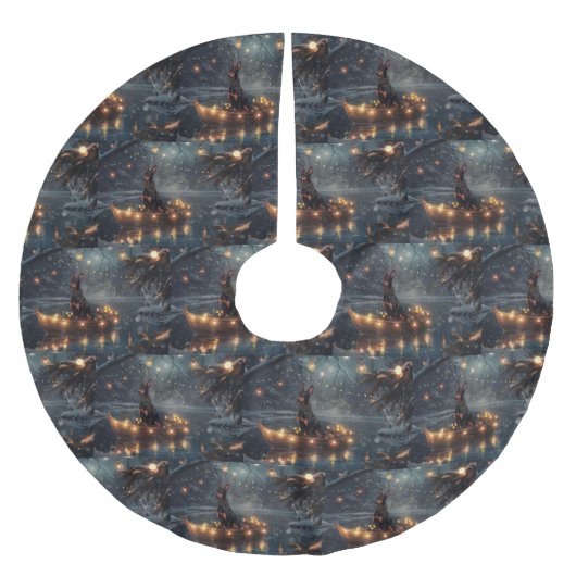 Doberman Kerstfeest reis Kerstboom Rok (Voorkant)