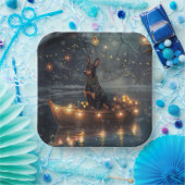 Doberman Kerstfeest reis Papieren Bordje (Feest)