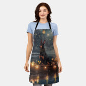 Doberman Kerstfeest reis Schort (Gedragen)