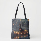 Doberman Kerstfeest reis Tote Bag (Voorkant)