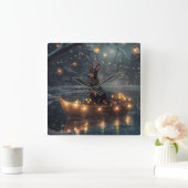 Doberman Kerstfeest reis Vierkante Klok (Huis)