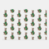 Doberman-kersthond en Red Holiday Pset Inpakpapier Vel (Voorkant 2)