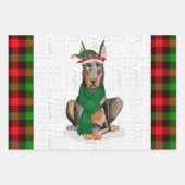 Doberman-kersthond en Red Holiday Pset Inpakpapier Vel (Voorkant)