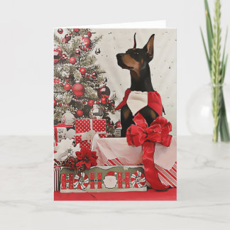 Doberman-kerstkaart Feestdagen Kaart