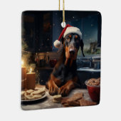 Doberman Kerstkoekjes Feestelijke vakantie Keramisch Ornament (Rechts)